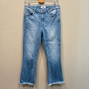 Paige Colette Crop Flare Jeans in Baybreak Blue - Size: 29